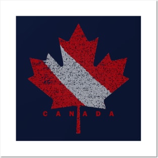 Canadian Flag Maple Leaf Canada Scuba Dive Flag Posters and Art